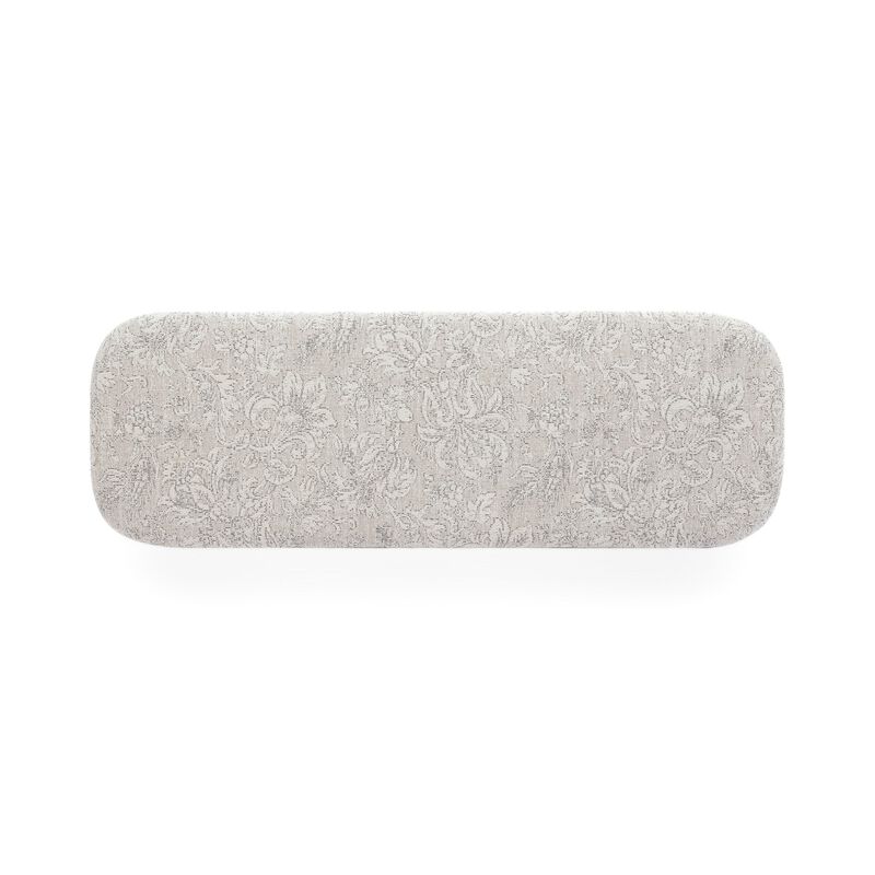 Ollie 48" Neutral Floral Jacquard Bench image number 4
