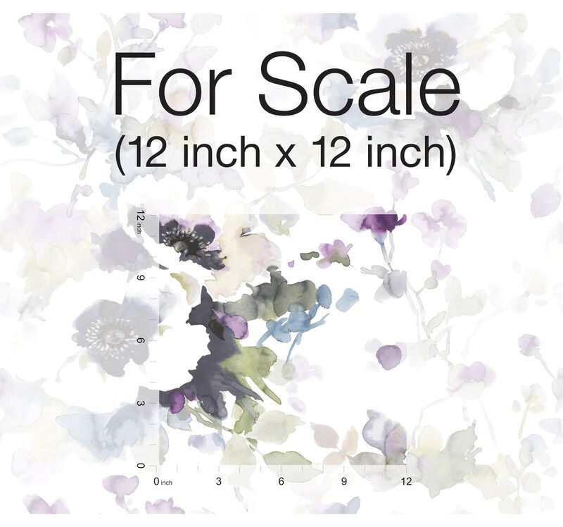 Garden Anemone Lilac & Green Peel & Stick Wallpaper (Double Roll) image number 5