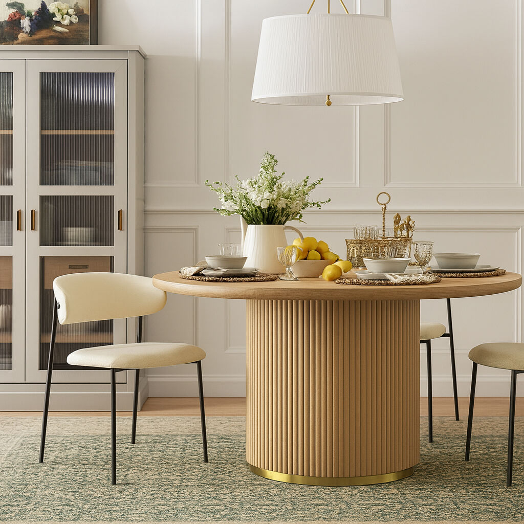 Meridian Furniture Lupita Cream Vegan Leather Dining Chair