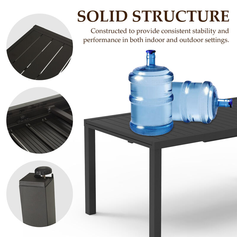 Mondawe 97.2"L Extendable Aluminum Outdoor Dining Table image number 3