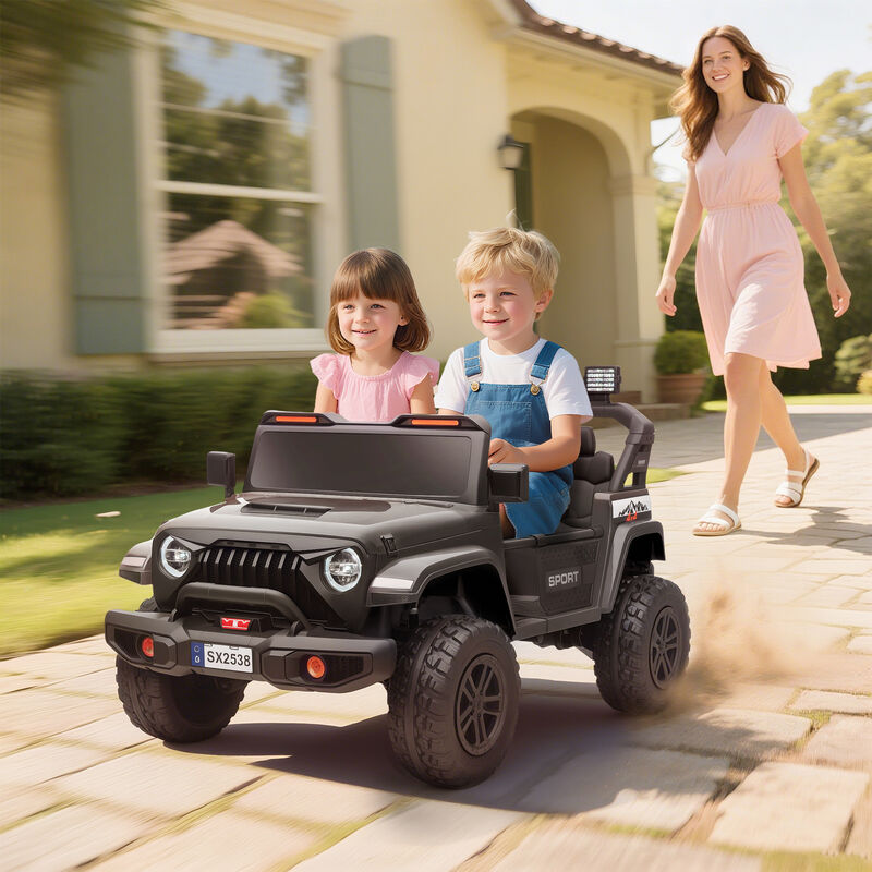 BreeBe Ride on Truck Car with 2-Seater, 24V Electric Car with 4 Motors, Remote Control, Spring Suspension image number 1