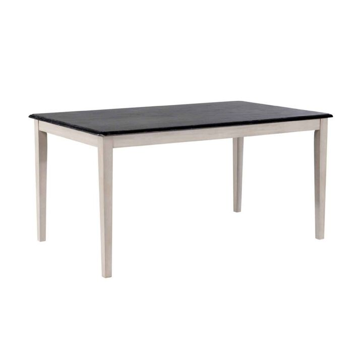 Nova Dining Table, Rectangular, European Black Ash w Antique White 59 Inch