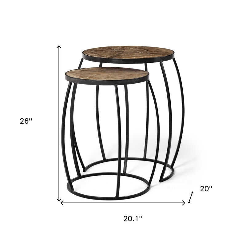 Solid Hardwood Round End Tables &ndash; Set of Two Elegant Designs