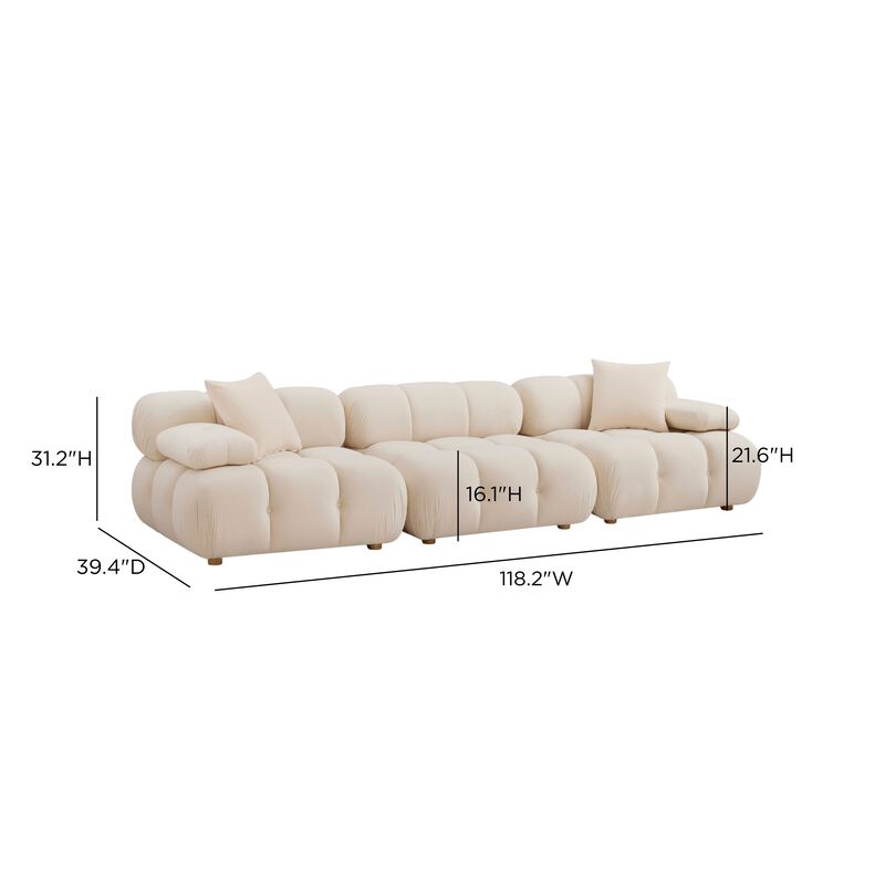 Calliope Cream Performance Velvet Modular Sofa image number 4