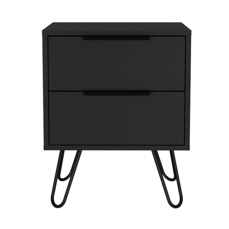 Streamdale Mansfield 2-Drawer Rectangle Nightstand Black Wengue