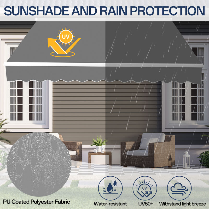 Waterproof Retractable Awning for Outdoor Shade and Weather Protection image number 9