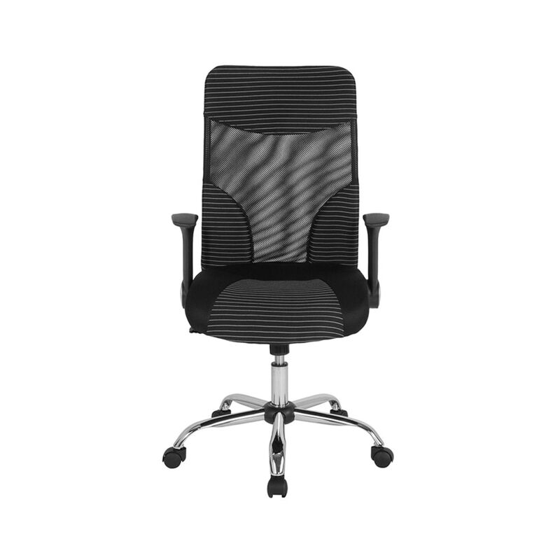 Milford High Back Ergonomic Office Chair with Contemporary Mesh Design in Black and White image number 0