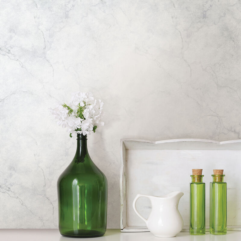 Carrara Marble Ivory Texture Peel & Stick Wallpaper image number 3