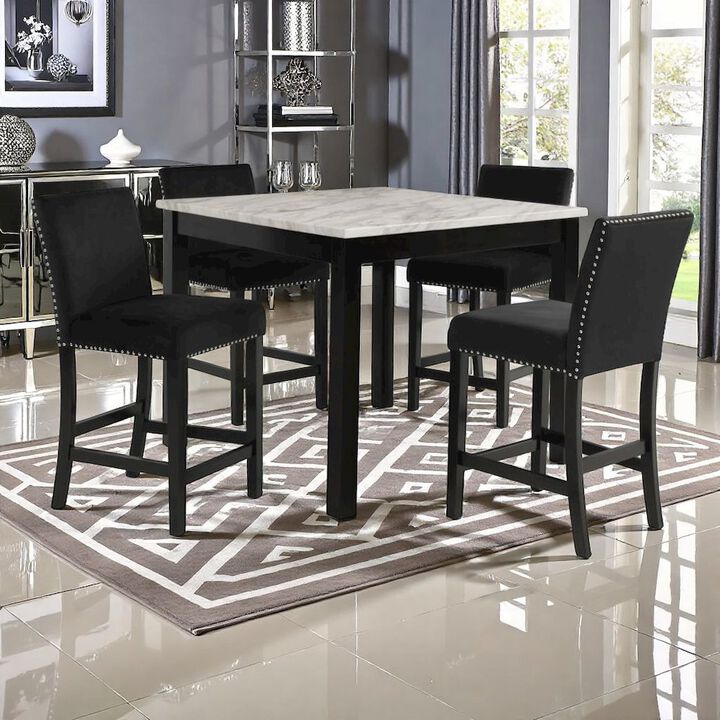 Black Round Dining Table Set for 4 &ndash; 5-Piece Kitchen Table and Chairs