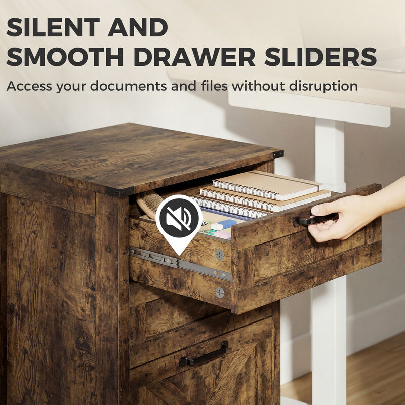 Hivvago Vertical File Cabinet with 3 Drawers for Office Storage image number 6