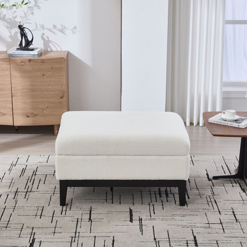 Merax Multi-Functional Storage Ottoman with Boucle Surface image number 1