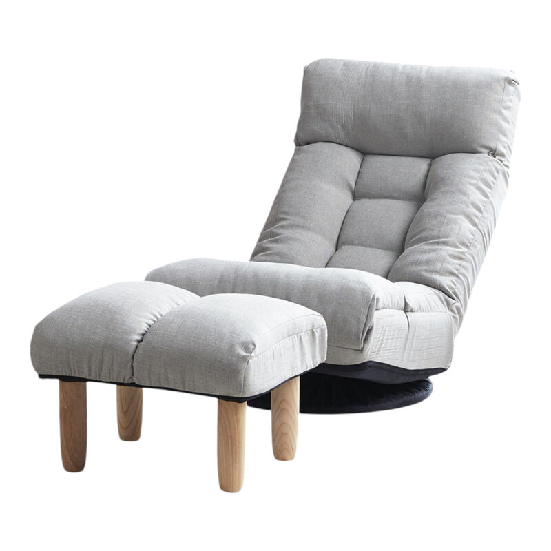 Single Reclining Sofa Chair Japanese Tatami Lazy Sofa with Adjustable Backrest for Balcony & Leisure