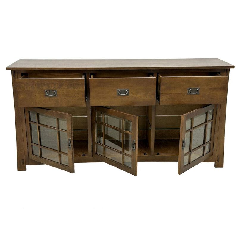 Crafters and Weavers Craftsman Style Quarter Sawn Oak Sideboard - 72 - Walnut