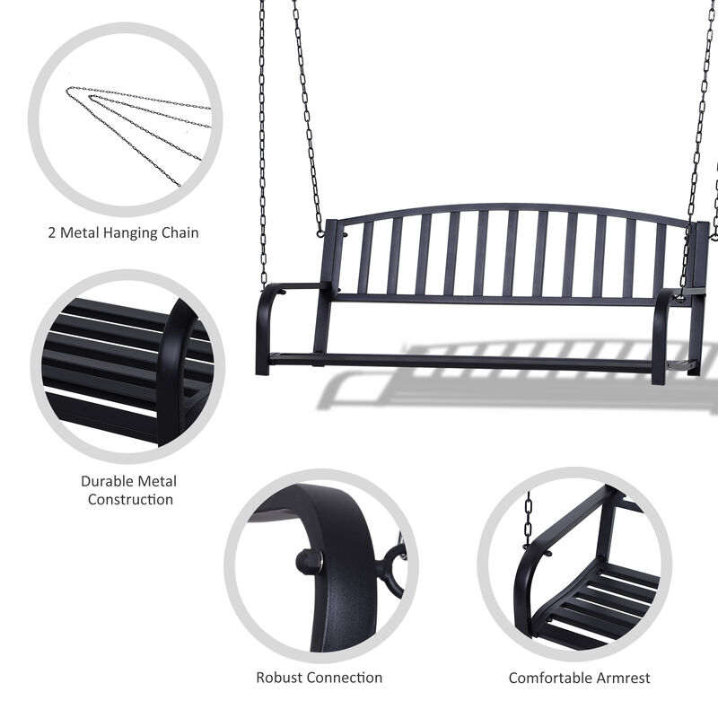 Hivvago 2-Person Front Porch Swing Bench image number 4