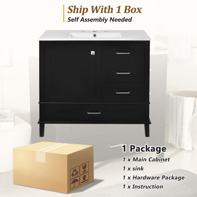 Merax  Bathroom Vanity with Ceramic Basin