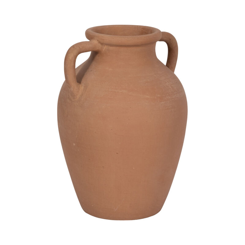 Terracotta, 13" Vase With Handles, Natural image number 2