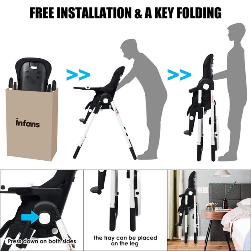 Hivvago 4-in-1 High Chair Booster Seat with Adjustable Height and Recline