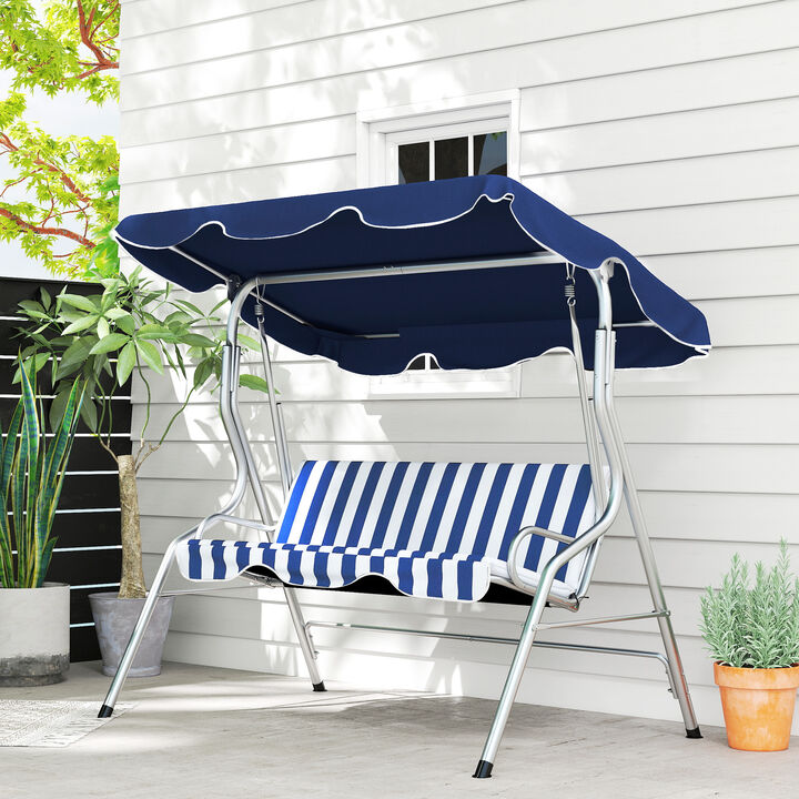 Hivvago 3-Person Porch Swing with Adjustable Canopy