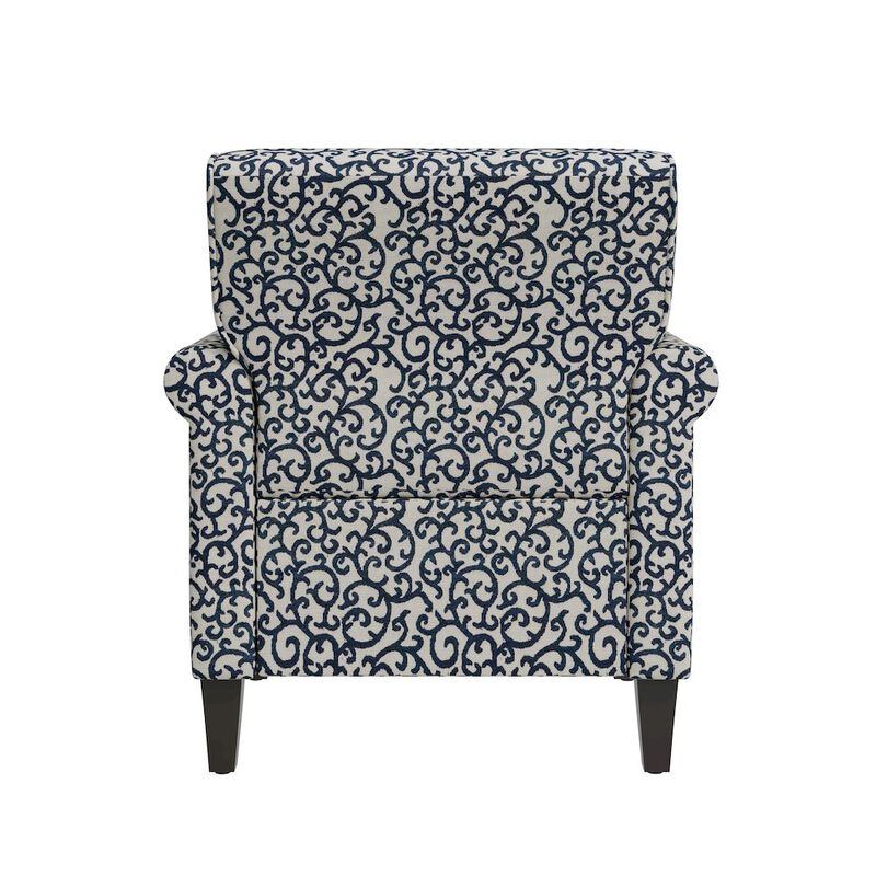 HL Home Furnishings Jean Rolled Armchairs with Nailheads in Black Curly Vine