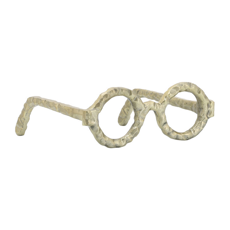 Aluminum Glasses Sculpture, Gold image number 0