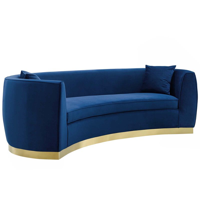 Resolute Curved Performance Velvet Sofa image number 2