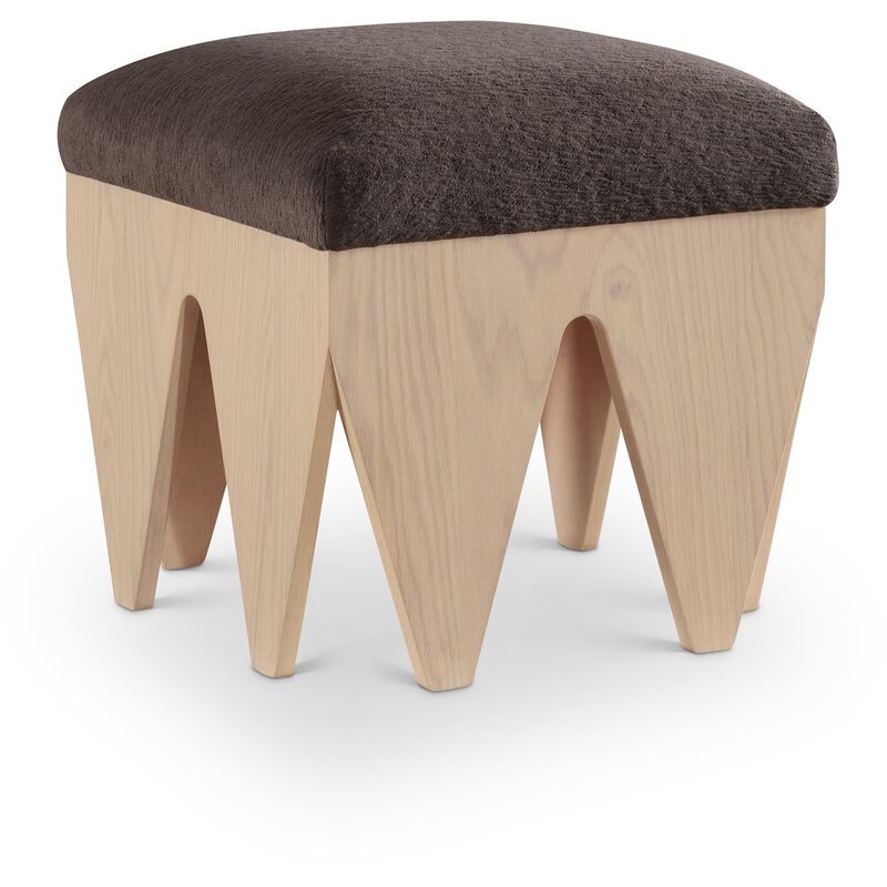 Meridian Furniture Altair Brown Velour Fur Fabric Bench