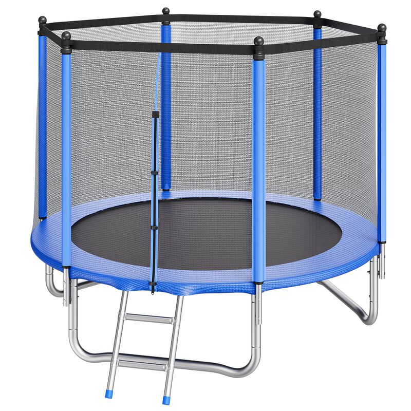 Round Recreational Trampoline with Safety Net, Anti-Rust Outdoor Trampoline for Family Fun image number 0