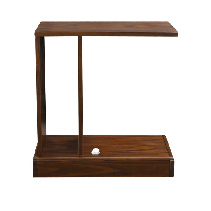 Casual Home Monroe C-Table Drawer, Concealment Furniture, Mocha, 22.75 in x 10 in x 24 in