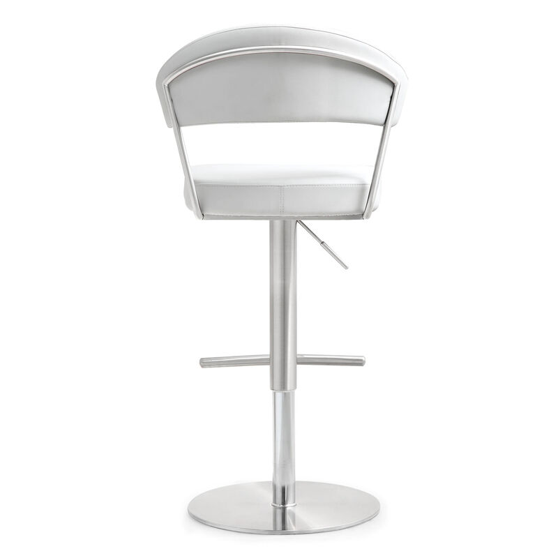 Cosmo Black Performance Vegan Leather and Stainless Steel Barstool image number 4