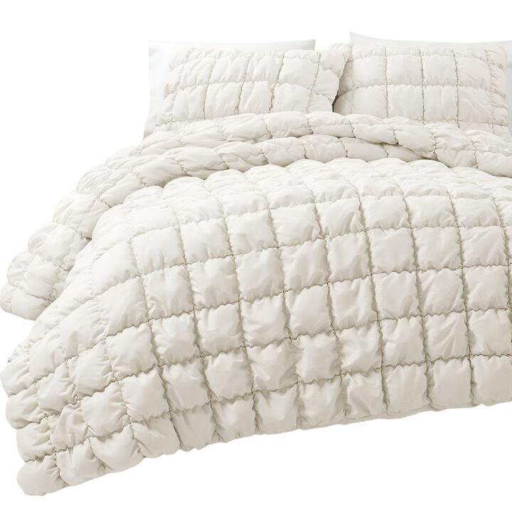 3-Piece Comforter Set with Puff Texture – Lightweight, Soft, and Stylish Bedding