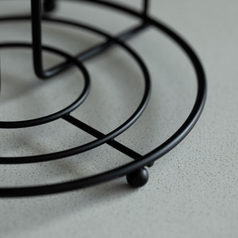 Freestanding Black Iron Towel Paper Holder Stand Roll Dispenser with Frame for Kitchen