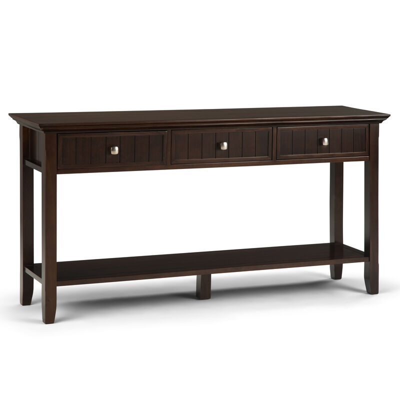 Acadian 60 inch Wide Solid Wood Wide Console Sofa Table in Brunette Brown image number 0