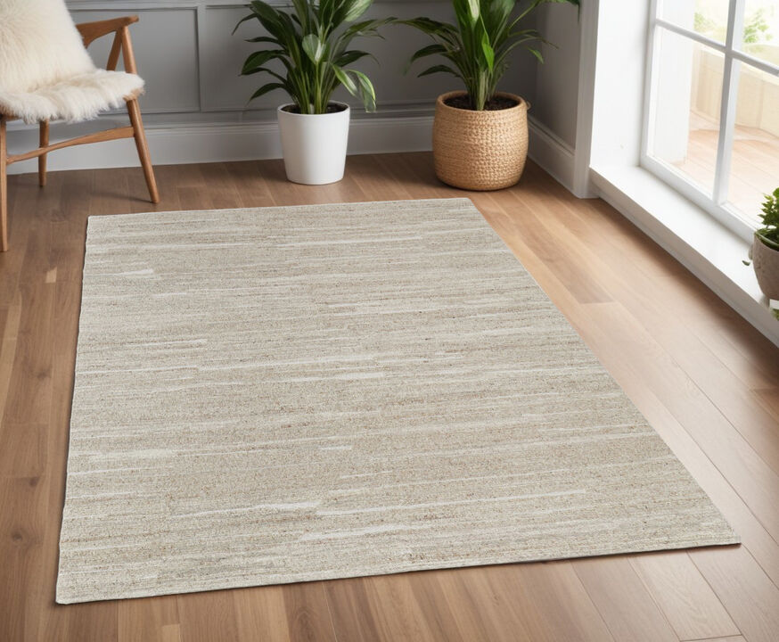 HomeRoots Abstract Hand Woven Worn Faded Area Rug