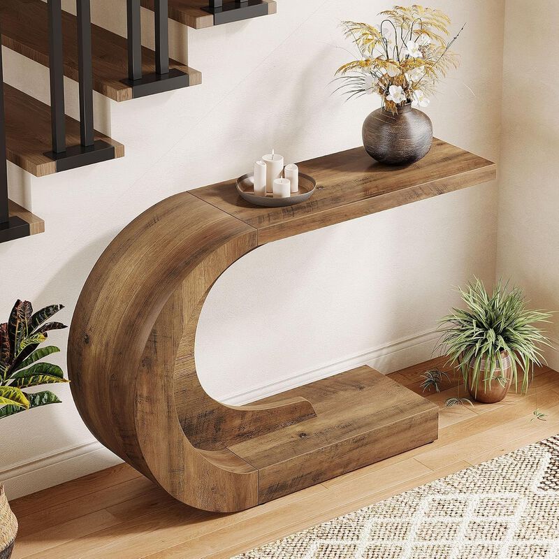 Tribesigns C-Shaped Console Table image number 6