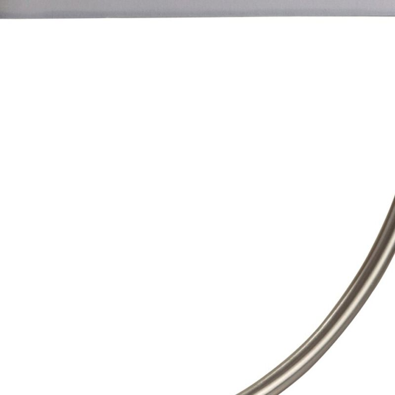 Hivvago 23" Silver Curved Table Lamp With White Rectangle Shade