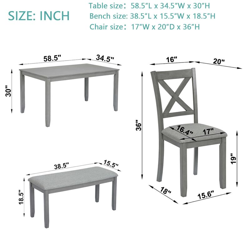 Garpvu 6‑Piece Rectangular Wood Dining Set image number 9