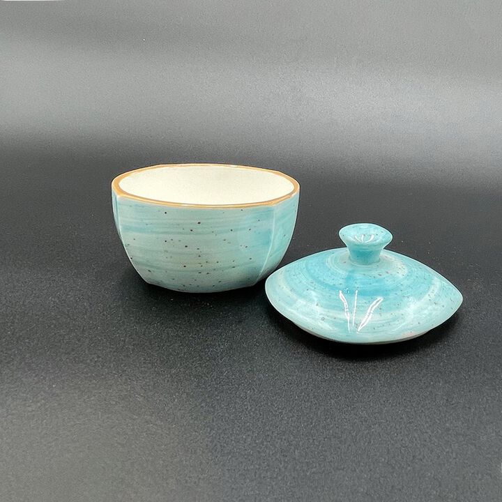 Aqua dia.3.5" h:2" Round Blue Porcelain Bowl
