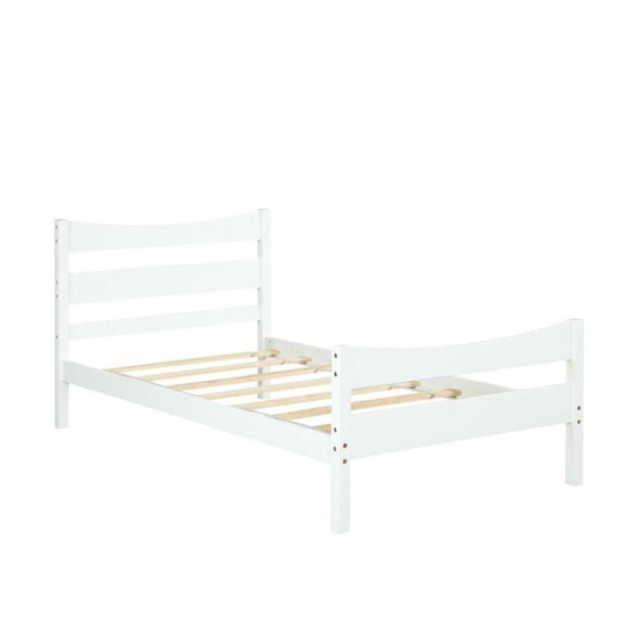 Hivvago Rustic Style Platform Bed Frame with Headboard and Footboard