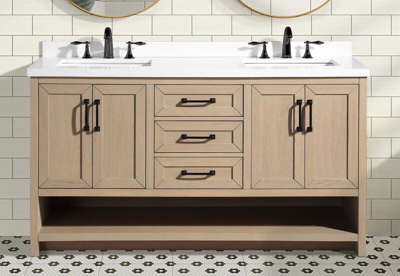 Venice 60" Bathroom Vanity Oak image number 8