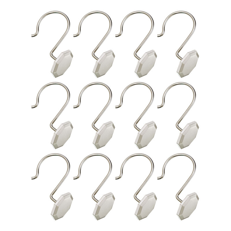 Zinc Shower Curtain Hooks, Set of 12 image number 2