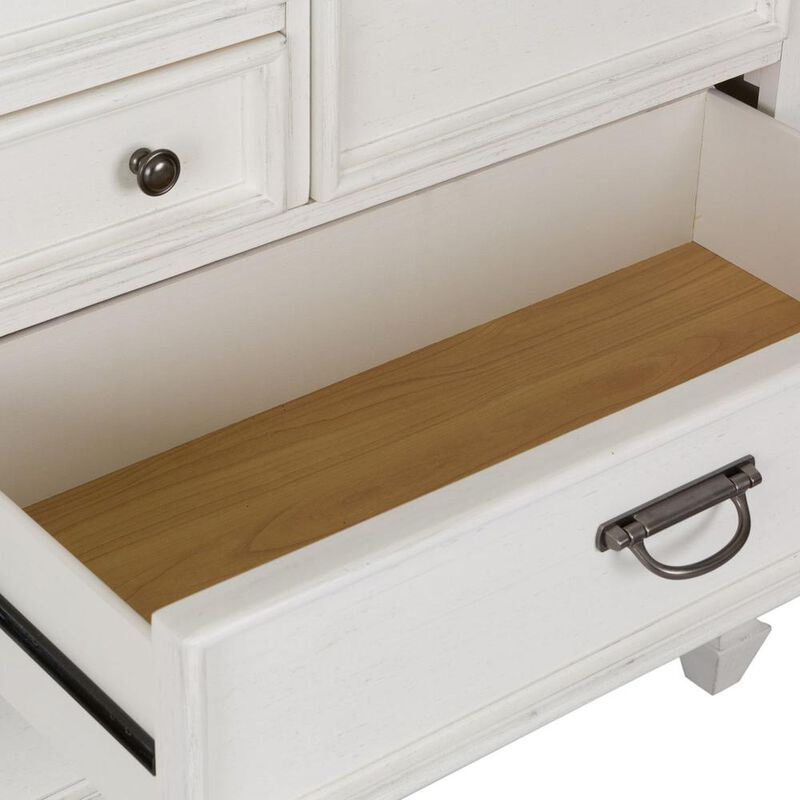 Liberty Furniture Allyson Park 8 Drawer Dresser in Wirebrushed White w/ Charcoal Top image number 5