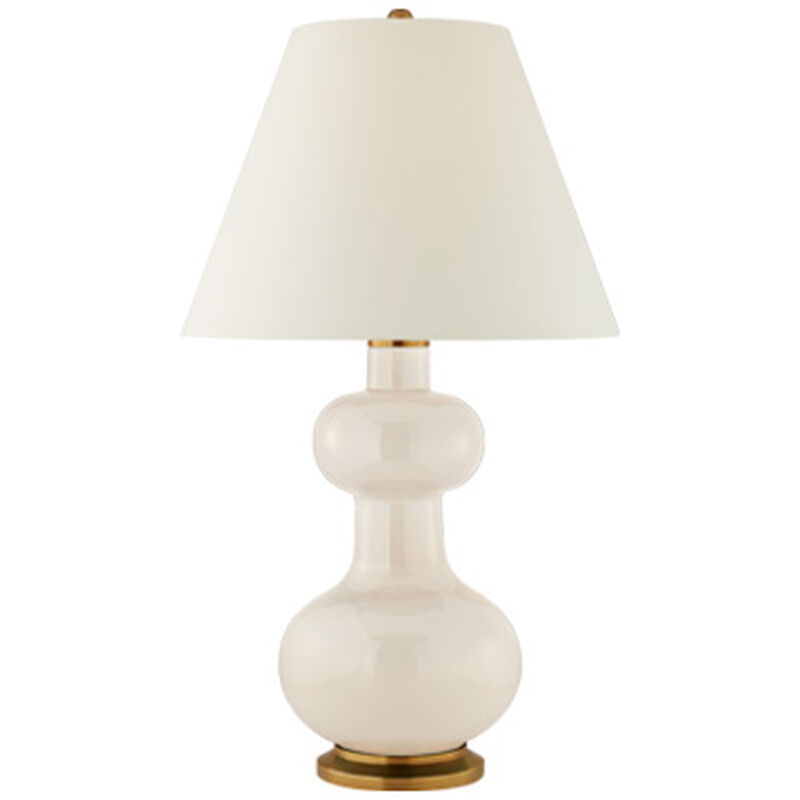 Chambers Large Table Lamp in Ivory with Natural Percale Shade