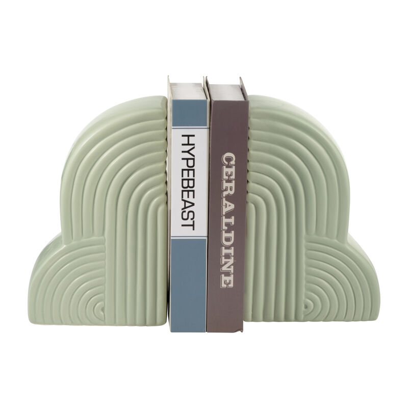 Cer, S/2 13x10" Arches Bookends, Cucumber image number 2