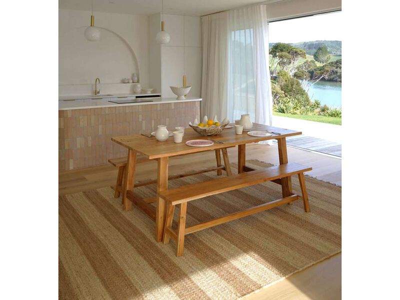 Tamsyn Natural and Bleached Striped Jute Rug