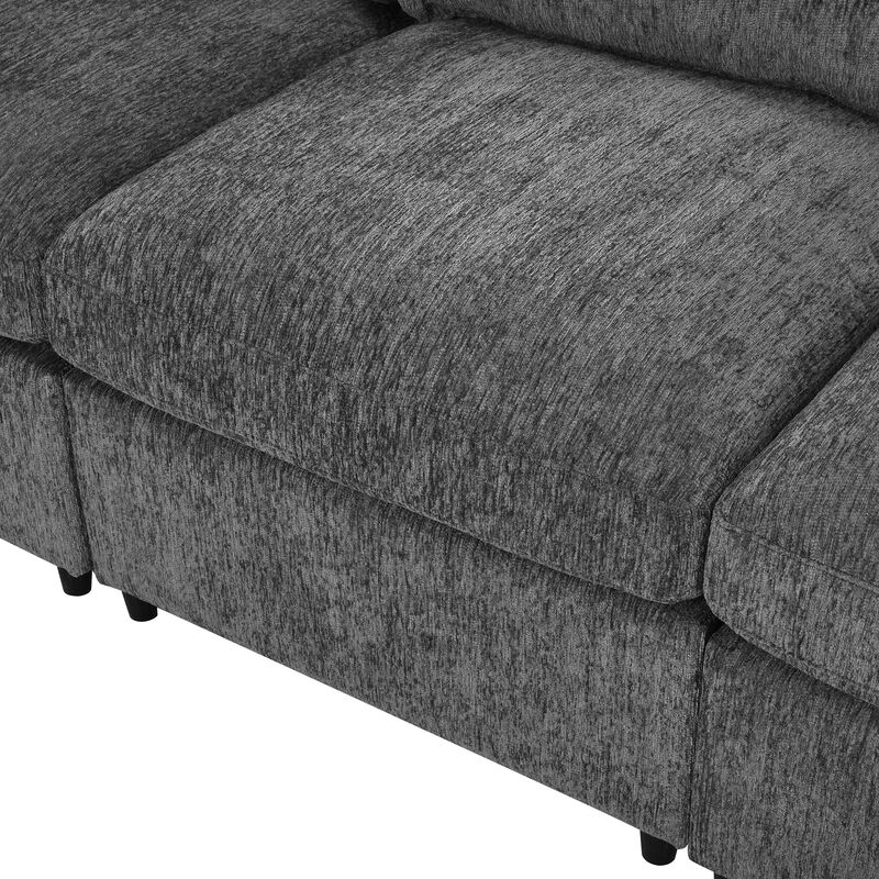 Fuppef Chenille L‑Shaped Sectional Sofa image number 5