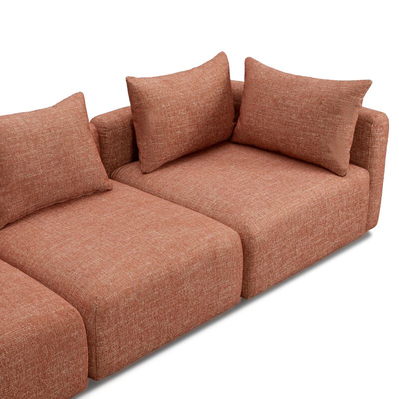 Hangover Cream Heavy Textured Fabric Sofa image number 3