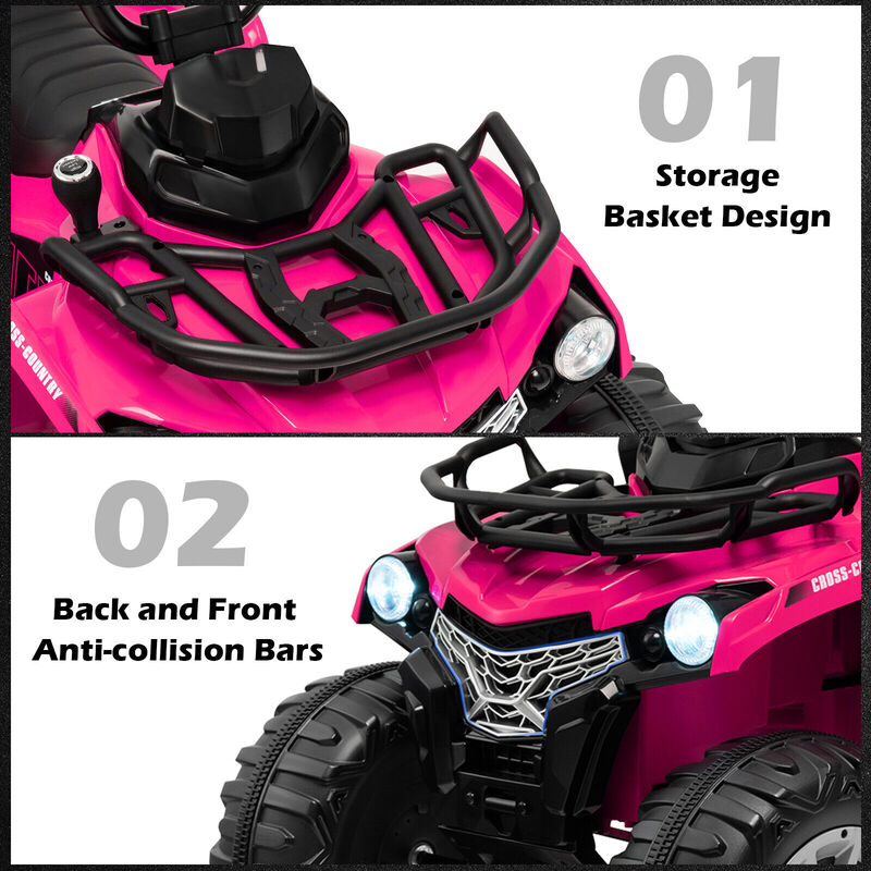 12V Electric Kids Ride-On ATV with 4-Wheel Design, MP3 and Headlights image number 5