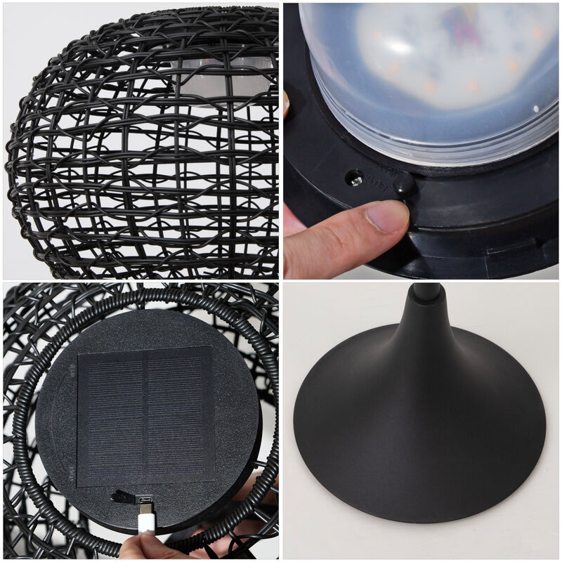 Jaemin 58" Modern Coastal Faux Rattan Integrated Indoor/Outdoor LED Solar Powered Floor Lamp