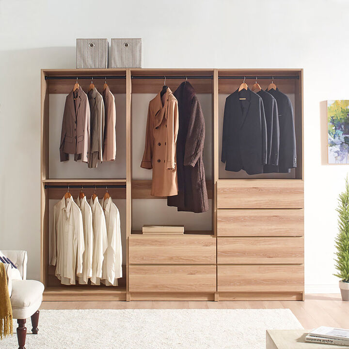 Prosper Oak Freestanding Walk in Wood Closet System