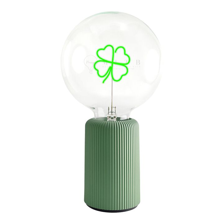 Bulb CLOVER Green with Base Table Lamp PORTABLE Pop